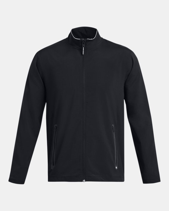 Herren UA Storm Windstrike Oberteil mit durchgehendem Zip, Black, pdpMainDesktop image number 4